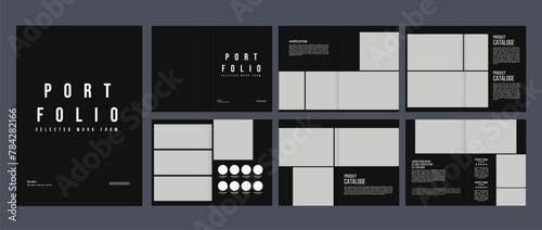 Architecture interior portfolio design template, minimal architecture portfolio a4 magazine brochure cover page