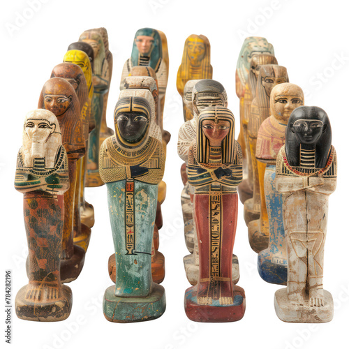 Shabti Figures Egypt Art object isolated on transparent png. photo