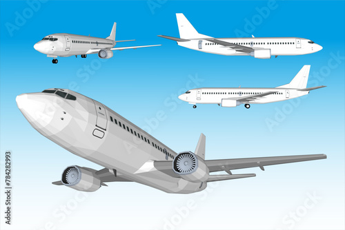 boeing 747 vector illustration design on whote background
