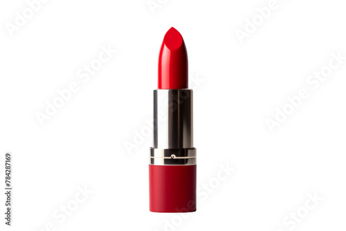 Red lipstick. Apply lipstick on the lips,Isolated on a transparent background.