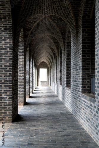 Long corridor with many columns