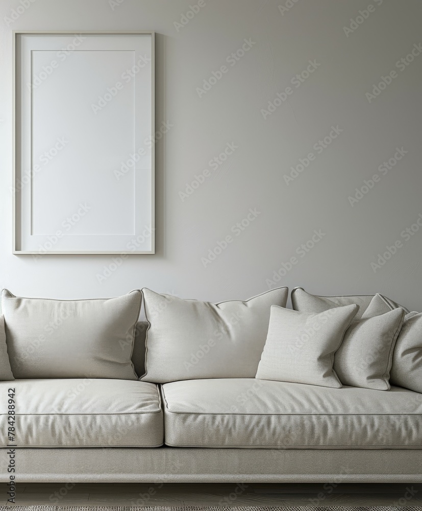 White couch in living room by window White couch in living room by window