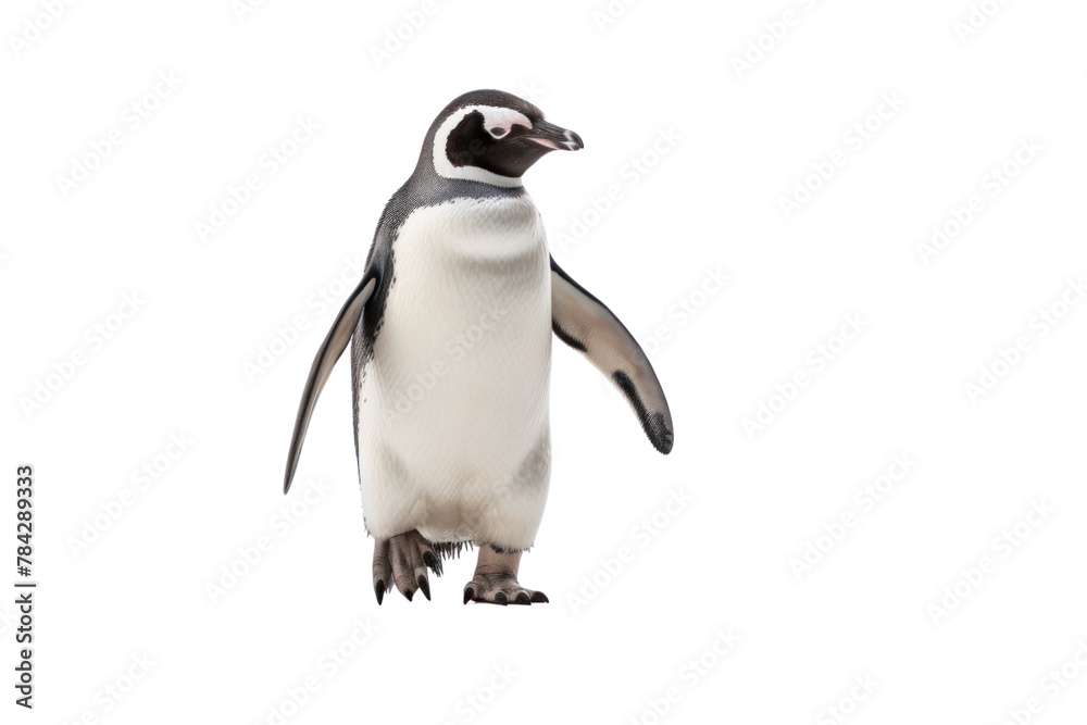 Fototapeta premium An adult penguin is walking, Isolated on transparent background.
