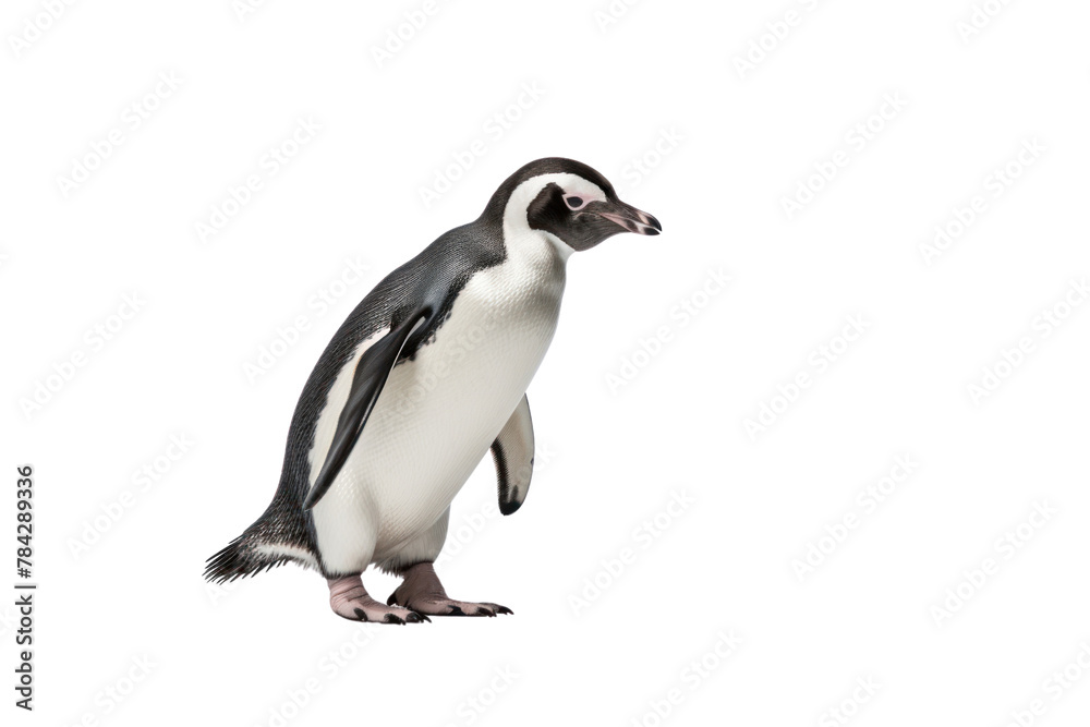 Obraz premium An adult penguin is walking, Isolated on transparent background.