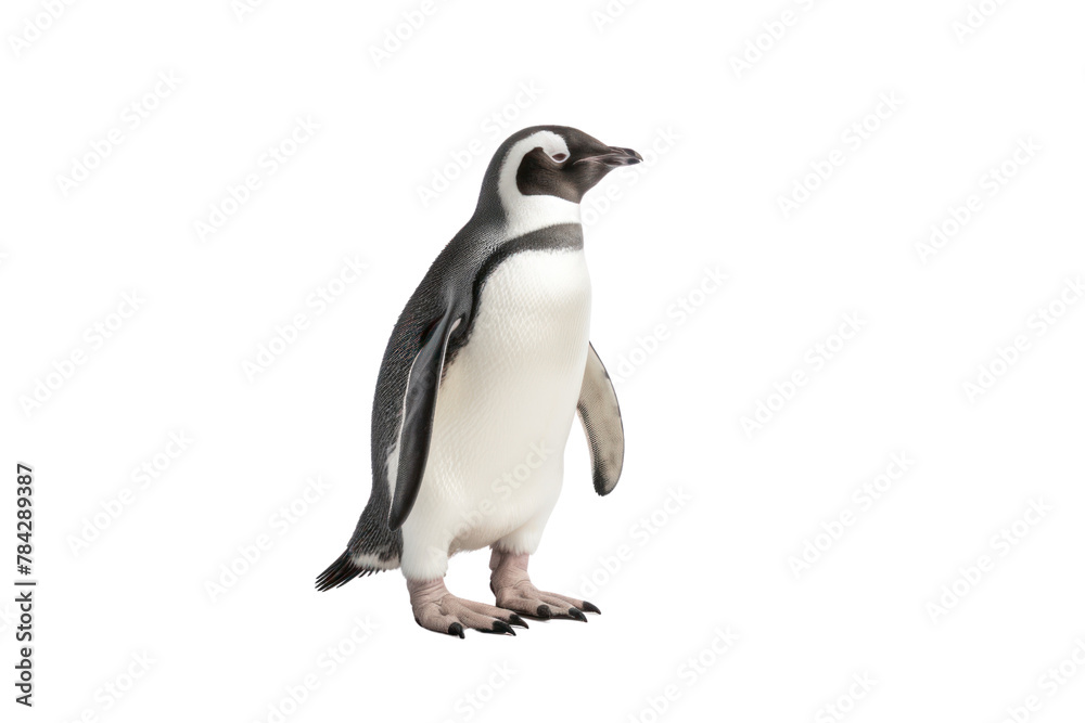 Obraz premium An adult penguin is walking, Isolated on transparent background.
