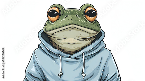 A Frog Person isolated vector illustration. Cartoon, generative ai