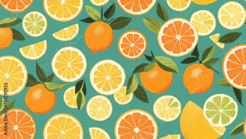 summer citrus fruits, from zesty oranges to tangy lemons patterns