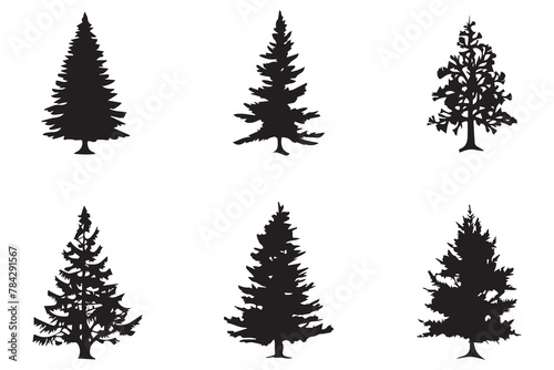 Christmas Tree silhouette vector bundile