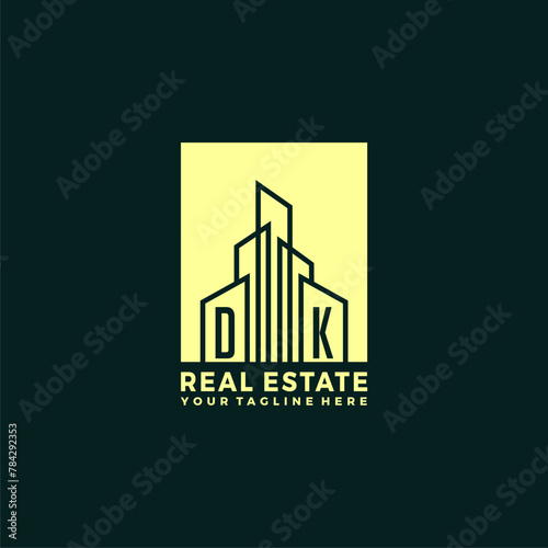 DK initials vector luxury real estate logo design photo