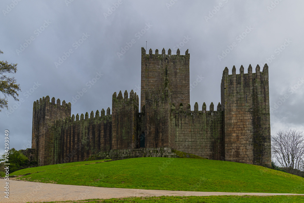 Guimaraes, Portugal. The Castle of Guimaraes is a Portuguese National Monument referred to as the Cradle of Portugal. Guimaraes, Portugal. The Castle of Guimaraes is a Portuguese National Monument referred to as the Cradle of Portugal.