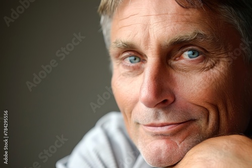 Close up portrait of a thoughtful man. photo