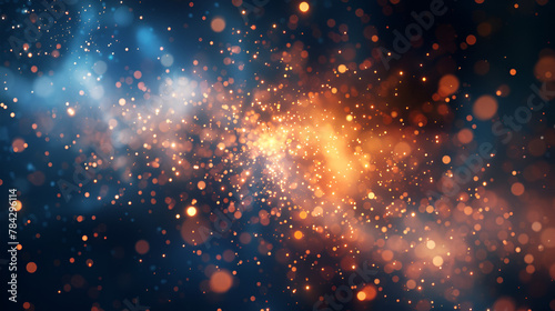 Abstract firework background with free space for text, generative ai
