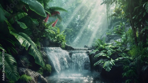 waterfall in jungle