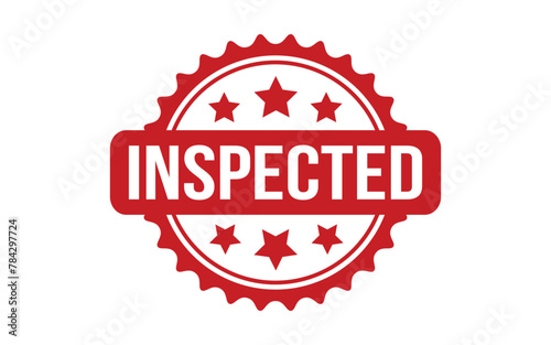 Inspected rubber grunge stamp seal vector
