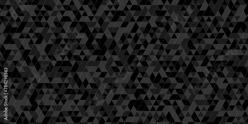 Vector geometric seamless technology gray and black triangle background. Abstract digital grid light pattern gray Polygon Mosaic triangle Background, business and corporate background.