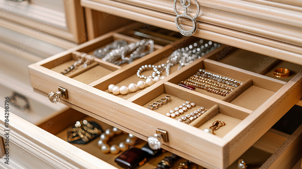 jewelry drawer organizer at dresser room. jewelry drawer organizer at dresser room.