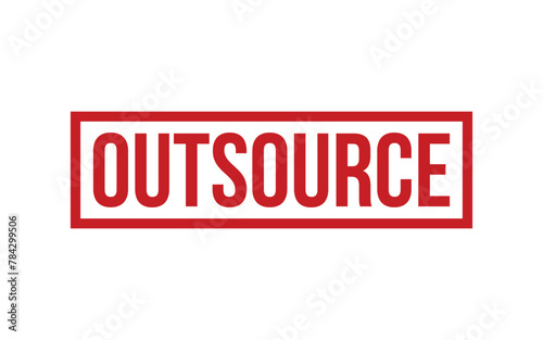 Red Outsource Rubber Stamp Seal Vector