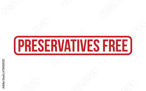 Red Preservatives Free Rubber Stamp Seal Vector