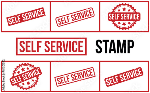 Self Service Rubber Stamp Set Vector