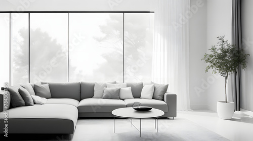 modern living room with white sofa