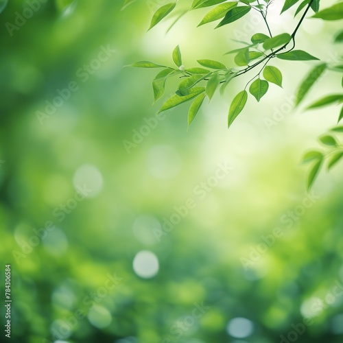 illustration of green leaf blur background nature background  Generative ai