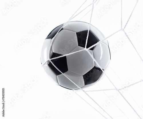 Soccer ball goal success on white background © xy
