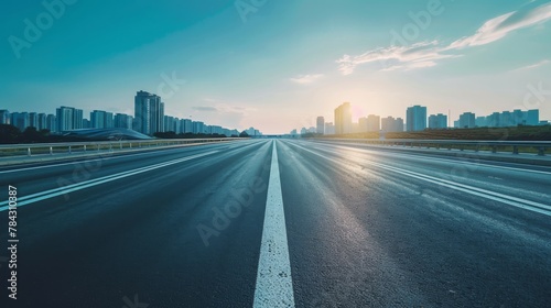 photorealistic highway on town background Generated with Ai tools