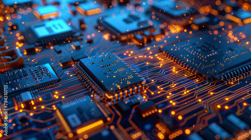 computer circuit board adorned with myriad electronic components photo