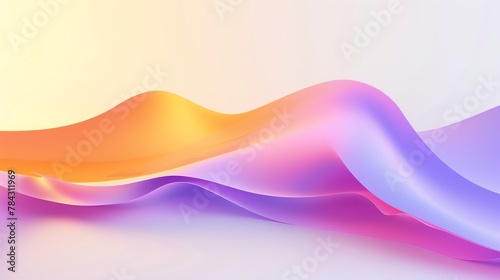 orange, purple, white, yellow, gradient curved shape white background 3d render, for banner, poster, mockup, wallpaper, high quality,