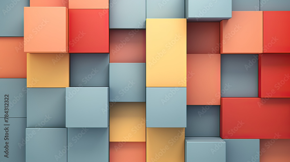 A minimalist, modern abstract background featuring geometric shapes inspired by building blocks and puzzle pieces Background Ai Generative A minimalist, modern abstract background featuring geometric shapes inspired by building blocks and puzzle pieces Background Ai Generative