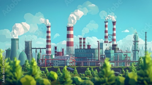 Eco-Friendly Industrial Powerhouse:A Sustainable Vision for Green Energy Production © kiatipol