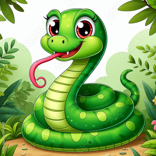 symbol of the year 2025 - green wooden snake