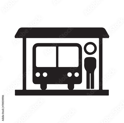 Bus stop icon vector illustration