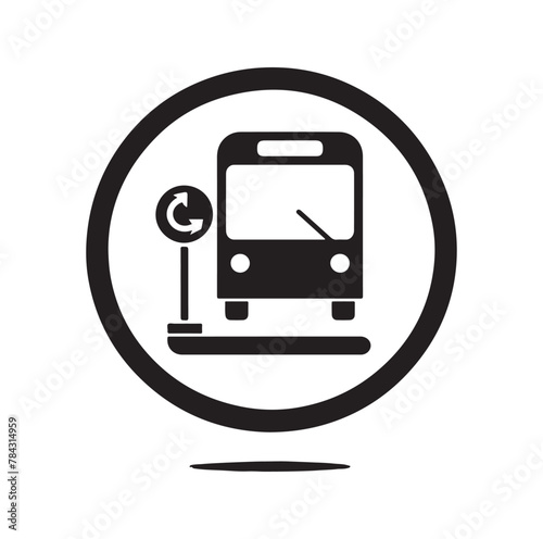 Bus stop icon vector illustration