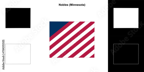 Nobles County (Minnesota) outline map set