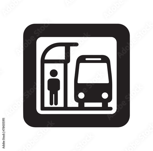 Bus stop icon vector illustration