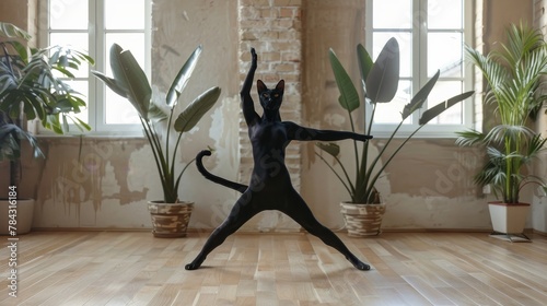 Sphynx cat captured in a dy...