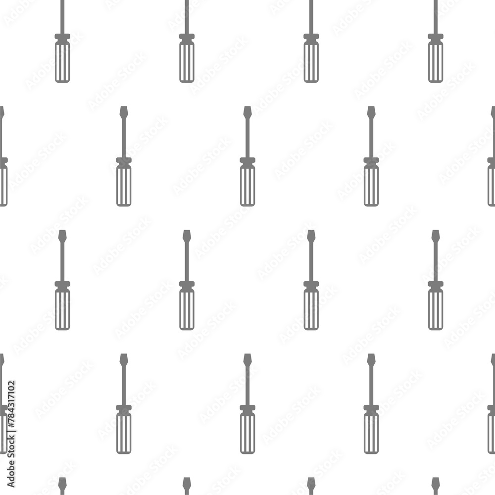Seamless pattern with screwdriver icon isolated on white background Seamless pattern with screwdriver icon isolated on white background