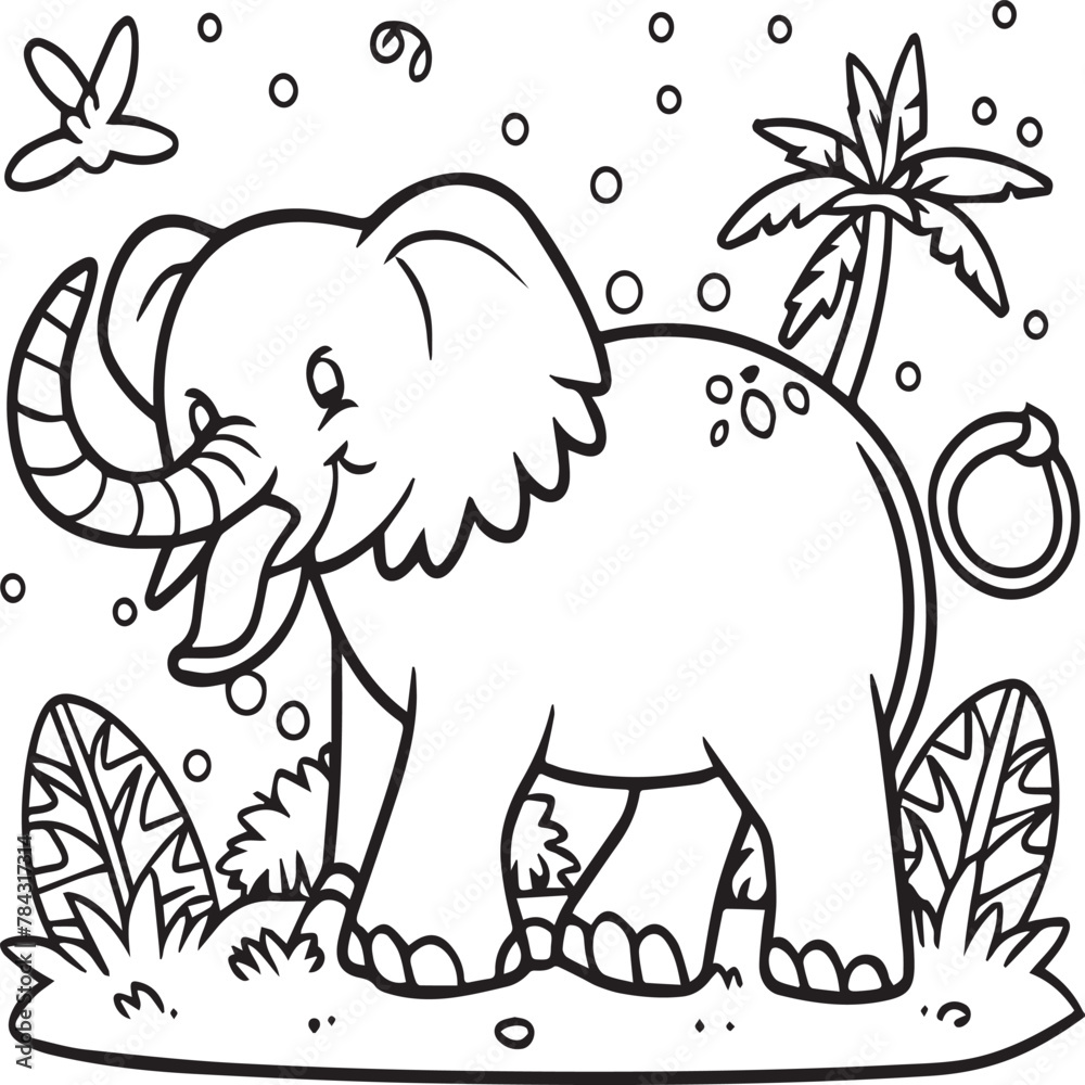 Naklejka premium Jungle animal coloring pages for coloring book. Jungle animals outline