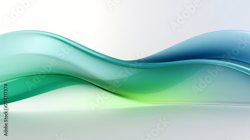 Vibrant green and blue abstract background with flowing forms and gradient rendering