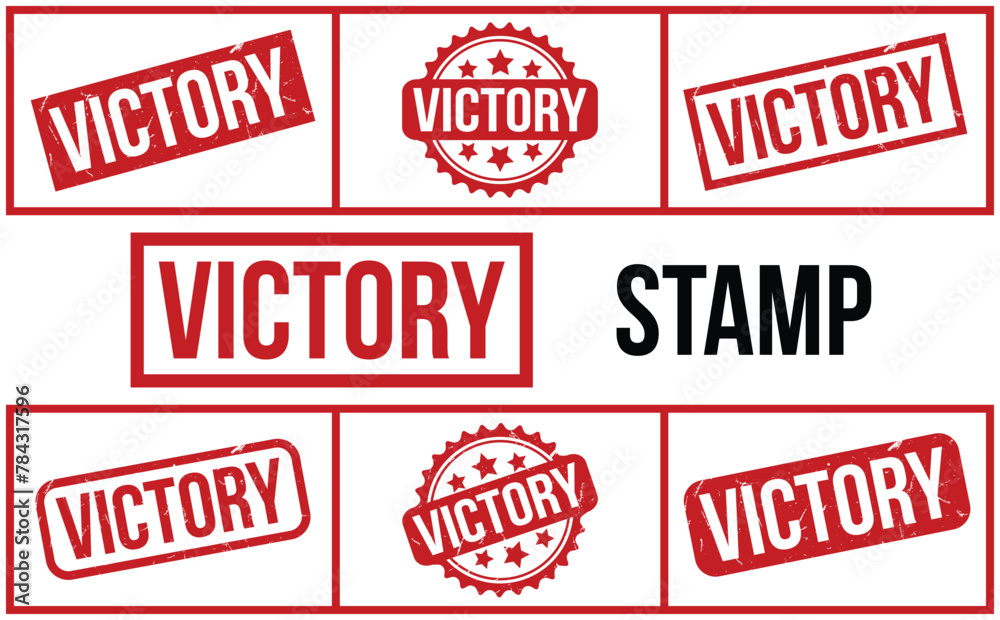 Victory rubber grunge stamp set vector Victory rubber grunge stamp set vector