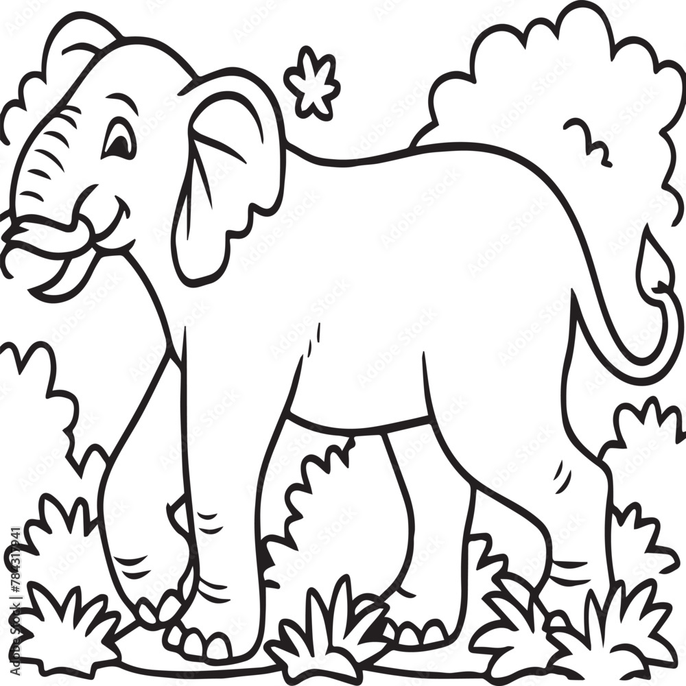 Obraz premium Jungle animal coloring pages for coloring book. Jungle animals outline