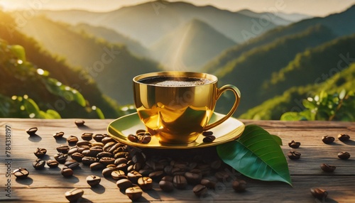 cup of coffee on romantic scenery