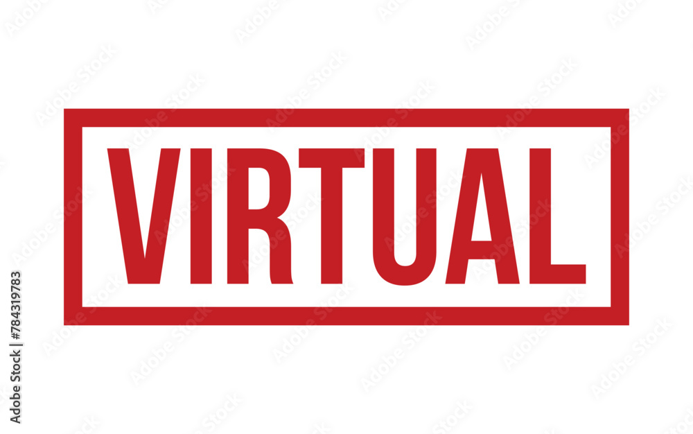Red Virtual Rubber Stamp Seal Vector Red Virtual Rubber Stamp Seal Vector