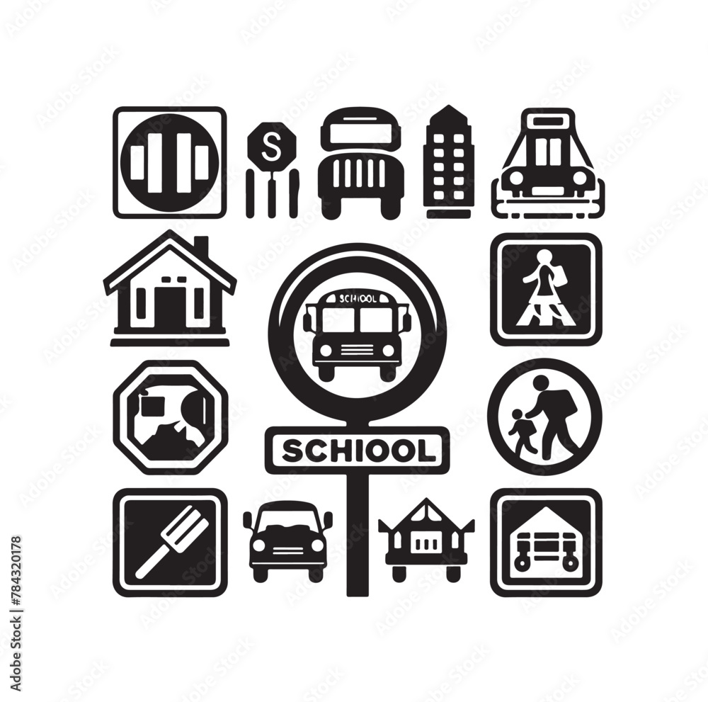 School Traffic Sign, children sign. School crossing, vector illustration School Traffic Sign, children sign. School crossing, vector illustration
