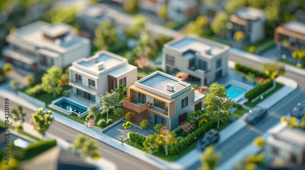 Miniature Model of a Residential Neighborhood