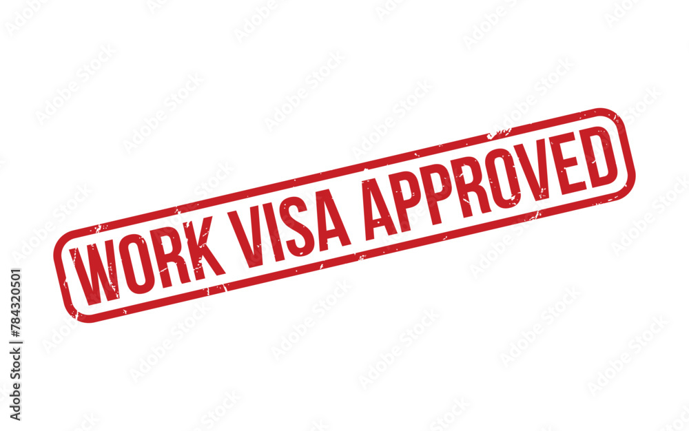 Red Work Visa Approved Rubber Stamp Seal Vector Red Work Visa Approved Rubber Stamp Seal Vector