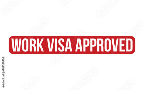 Red Work Visa Approved Rubber Stamp Seal Vector