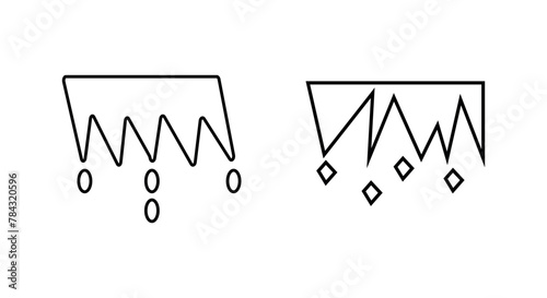 Stalactite Lineal Icon Symbol Vector. Black Outline Stalactite Icon