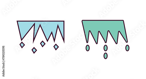 Stalactite Icon Vector Illustration. Stalactite Lineal Color Icon
